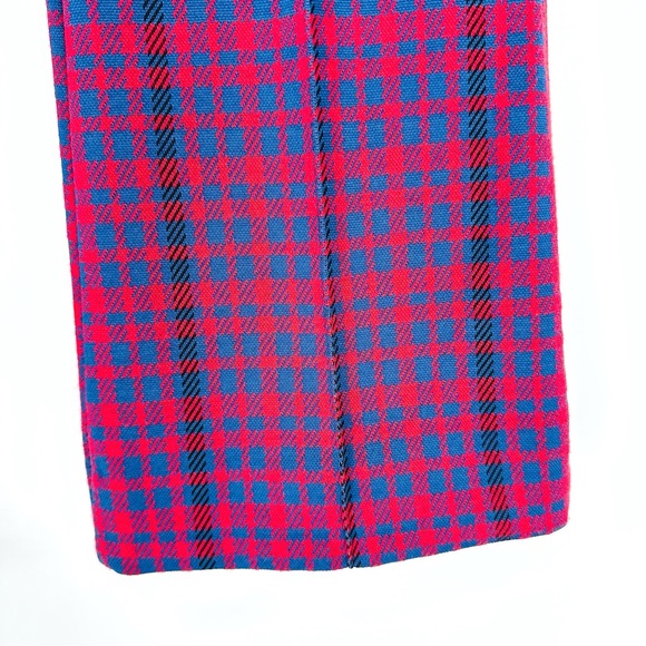 Anthropologie Maeve Margot Red Blue Plaid Flare Leg Pull On Stretch Pants New XS - Picture 9 of 12